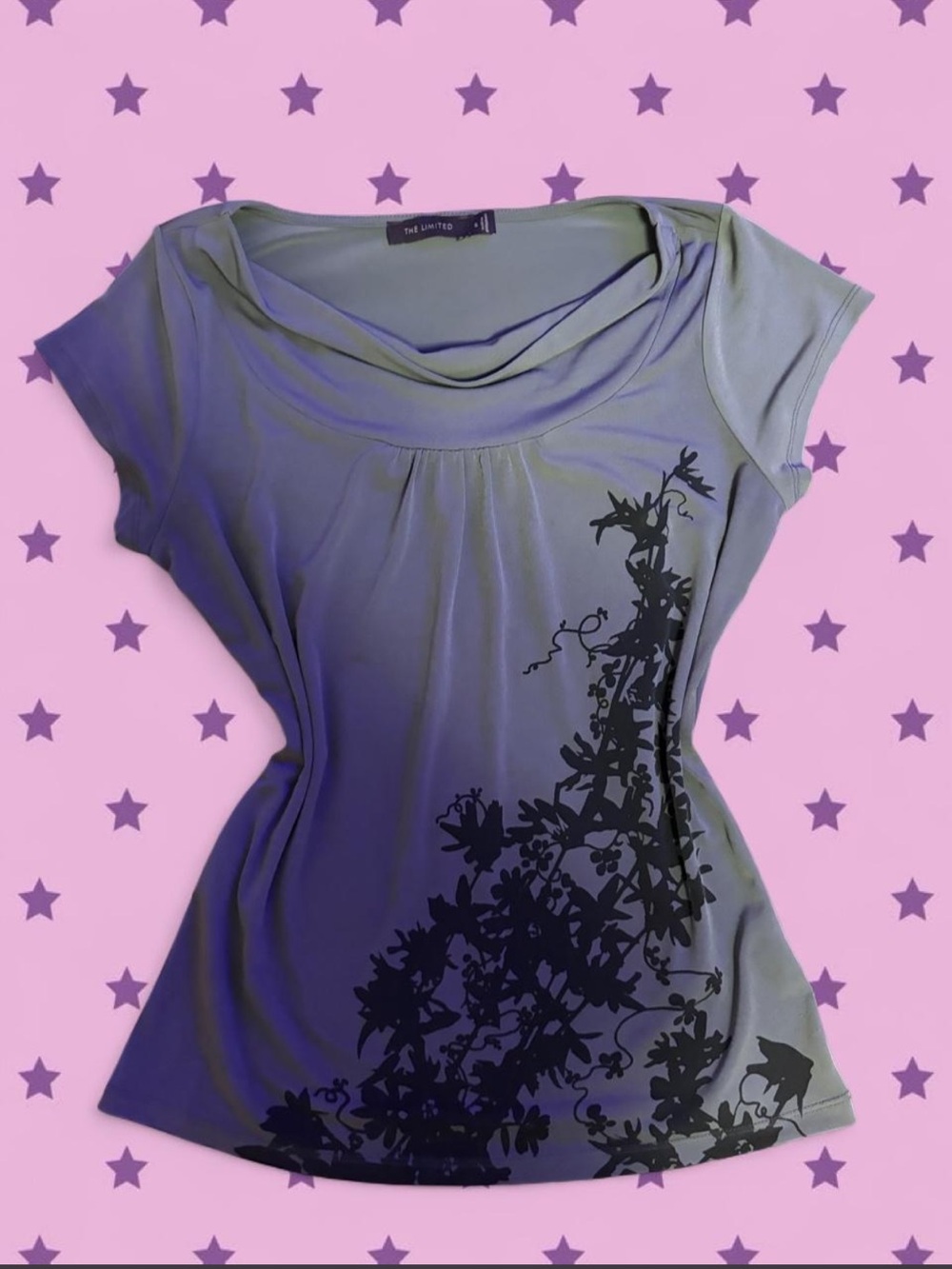 The Limited Short-Sleeve Tee with Black Floral Motif